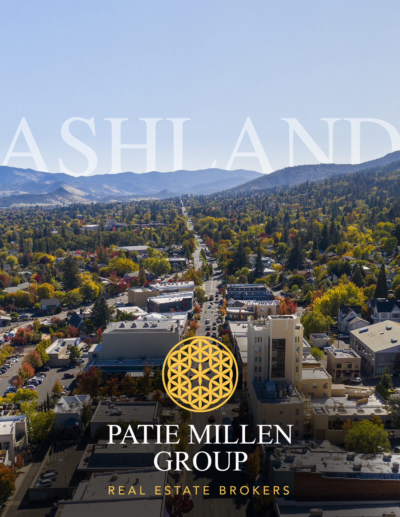 Aerial view of Ashland, Oregon